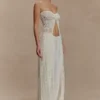Aeline Strapless Crochet Knit Top – Ivory