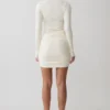 Agness Long Sleeve Button Up Knit Dress – Ivory