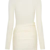 Agness Long Sleeve Button Up Knit Dress – Ivory
