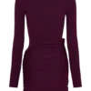 Agness Long Sleeve Button Up Knit Dress – Plum