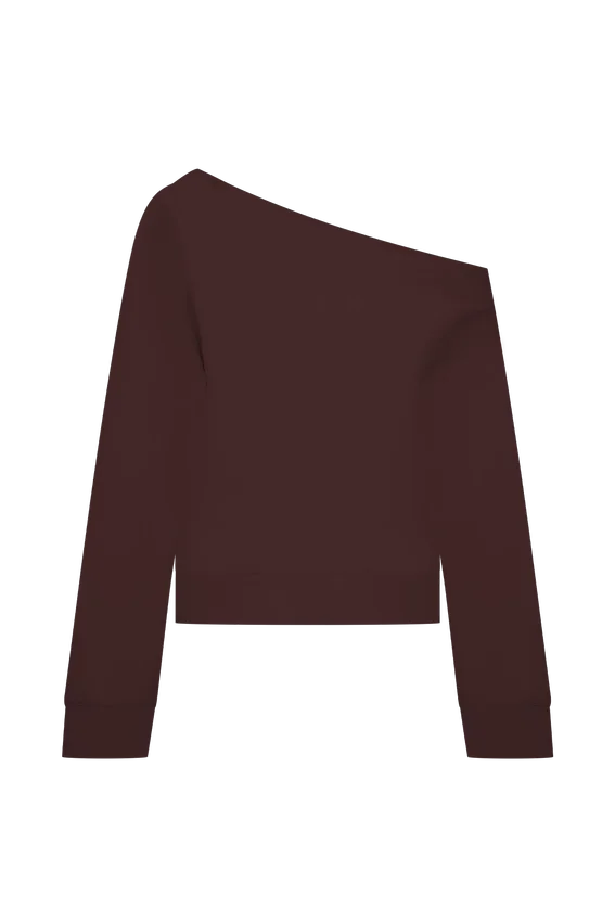 Aiden Slouchy Crew Jumper – Chocolate Aiden Slouchy Crew Jumper – Chocolate