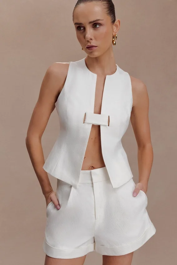 Aldea Cotton Sleeveless Top – White Aldea Cotton Sleeveless Top – White