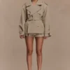 Alden Short Trench Jacket – Pebble