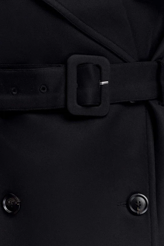 Alden Short Trench Jacket – Black Alden Short Trench Jacket – Black