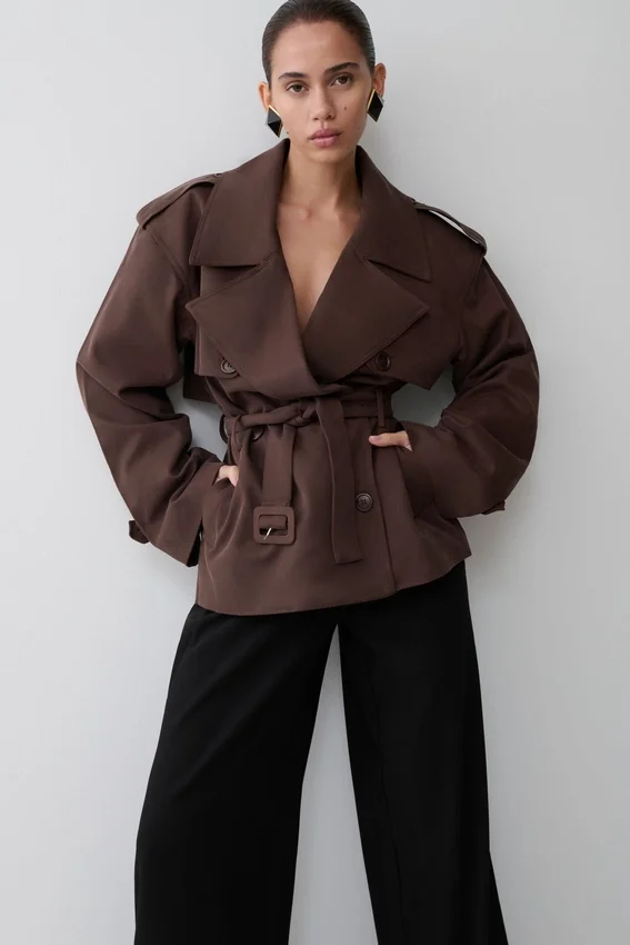 Alden Short Trench Jacket – Chocolate Alden Short Trench Jacket – Chocolate