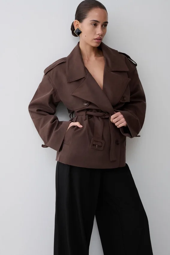 Alden Short Trench Jacket – Chocolate Alden Short Trench Jacket – Chocolate