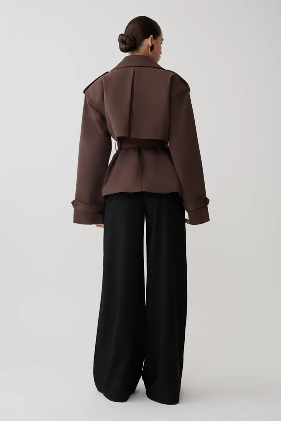 Alden Short Trench Jacket – Chocolate Alden Short Trench Jacket – Chocolate