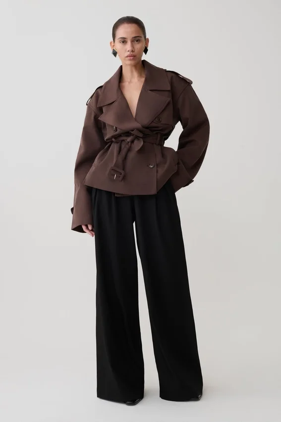 Alden Short Trench Jacket – Chocolate Alden Short Trench Jacket – Chocolate