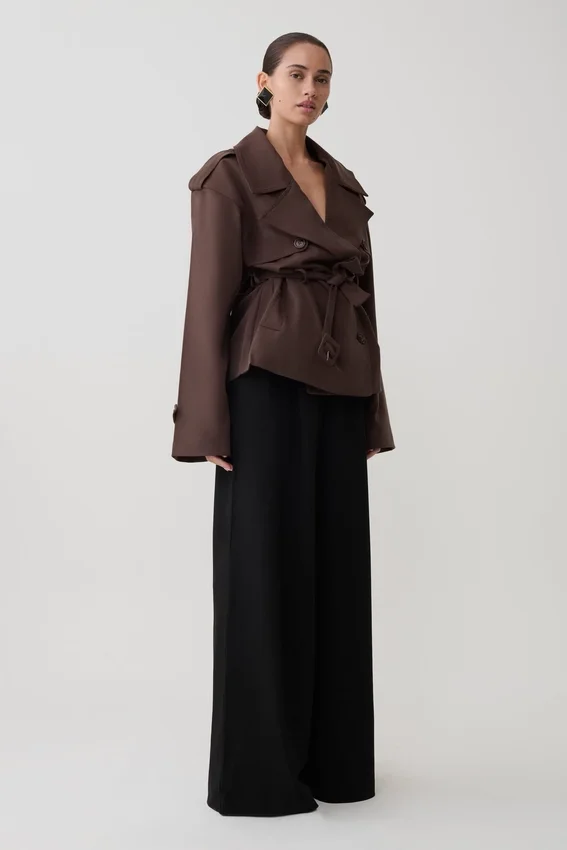 Alden Short Trench Jacket – Chocolate Alden Short Trench Jacket – Chocolate