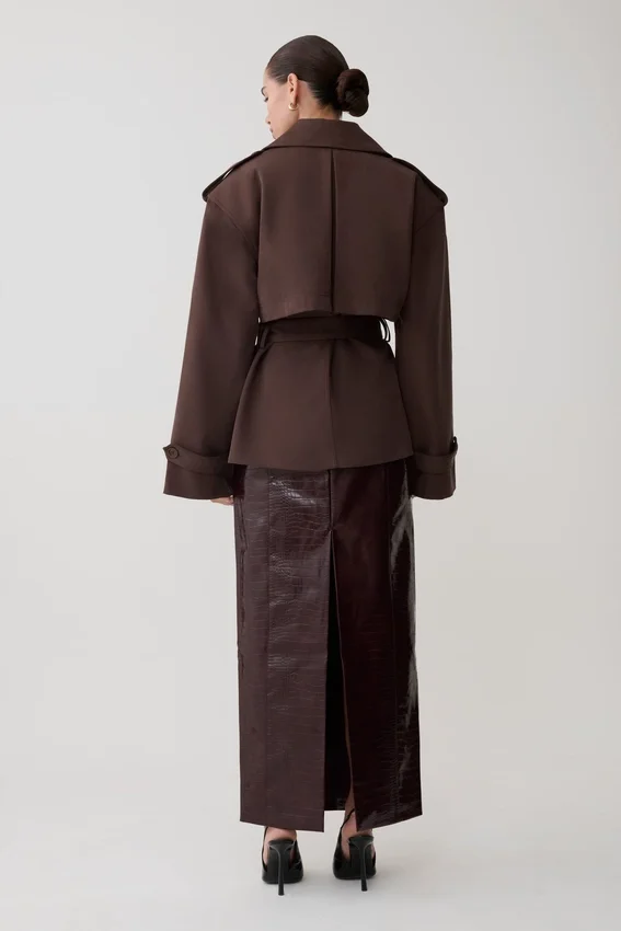 Alden Short Trench Jacket – Chocolate Alden Short Trench Jacket – Chocolate