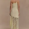 Aleena Satin And Lace Maxi Dress – Lemon