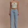 Aletta Knit Pearl Halter Top – Ivory