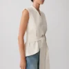 Alina Waist Tie Sleeveless Top – Stripe