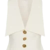 Alix Mixed Button Vest – Ivory