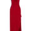 Allegra Off Shoulder Ruffle Midi Dress – Ruby