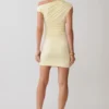 Alyn Off Shoulder Draped Mini Dress – Lemon