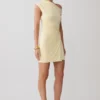 Alyn Off Shoulder Draped Mini Dress – Lemon