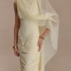 Amandine Ruched Slinky Maxi Dress – Lemon