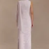 Amandine Ruched Slinky Maxi Dress – Pale Pink