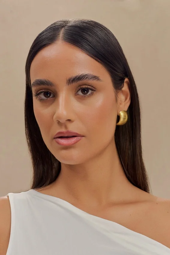 Amelia Textured Hoop – Gold Amelia Textured Hoop – Gold