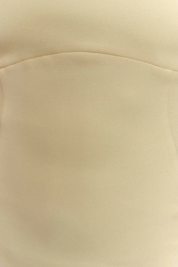 Amelita Suiting Halter Midi Dress – Pale Lemon Amelita Suiting Halter Midi Dress – Pale Lemon