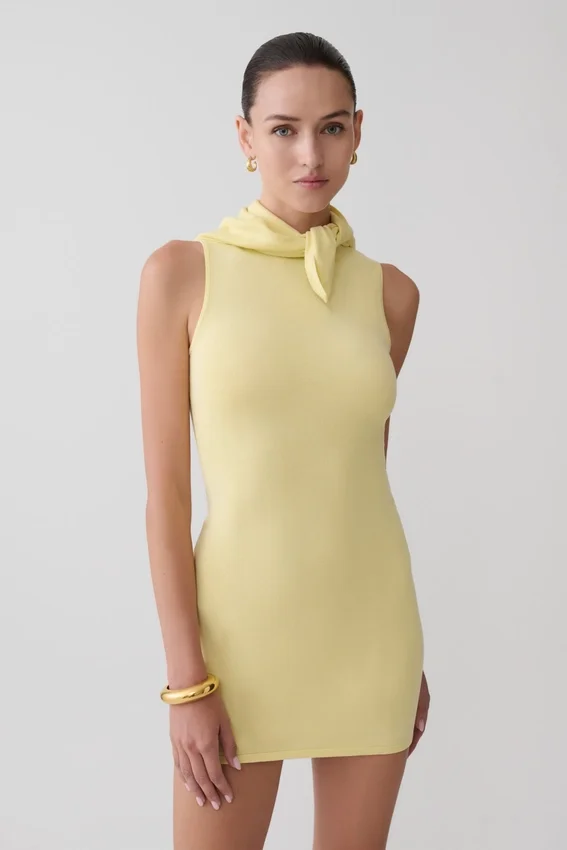 Amilee Scarf Knit Mini Dress – Lemon Amilee Scarf Knit Mini Dress – Lemon