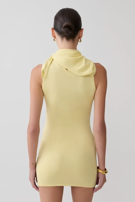 Amilee Scarf Knit Mini Dress – Lemon Amilee Scarf Knit Mini Dress – Lemon