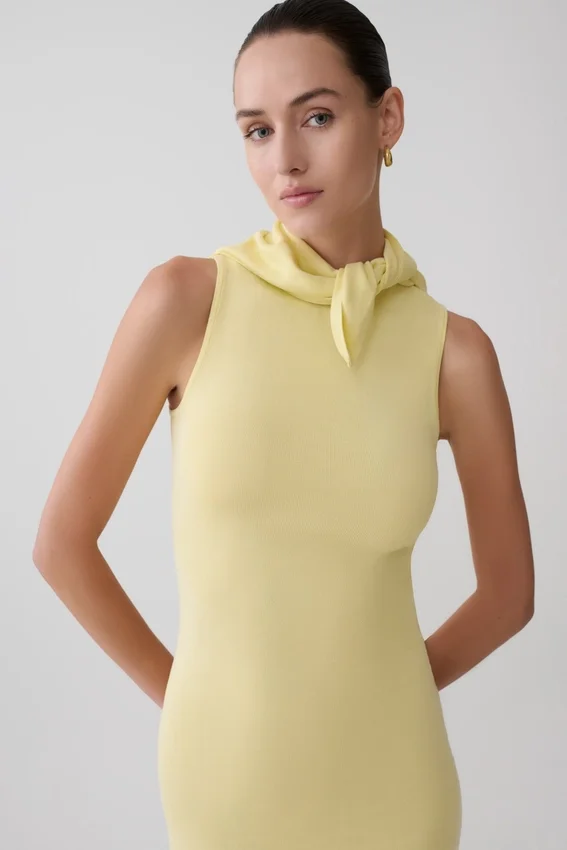 Amilee Scarf Knit Mini Dress – Lemon Amilee Scarf Knit Mini Dress – Lemon