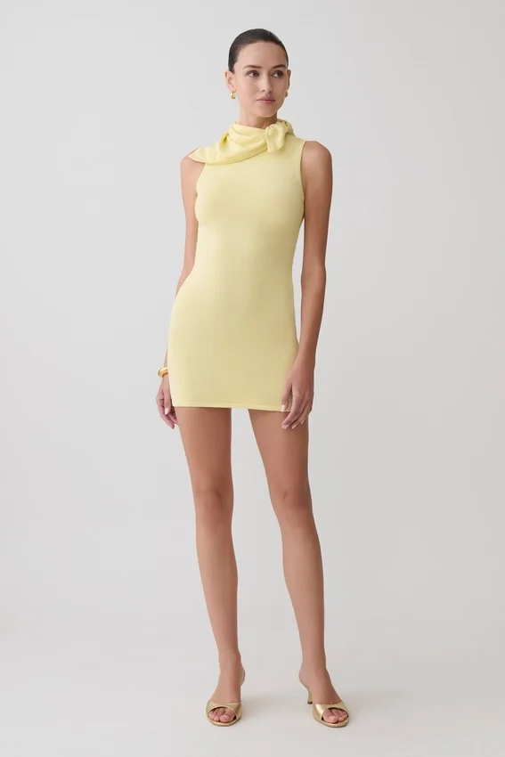 Amilee Scarf Knit Mini Dress – Lemon Amilee Scarf Knit Mini Dress – Lemon