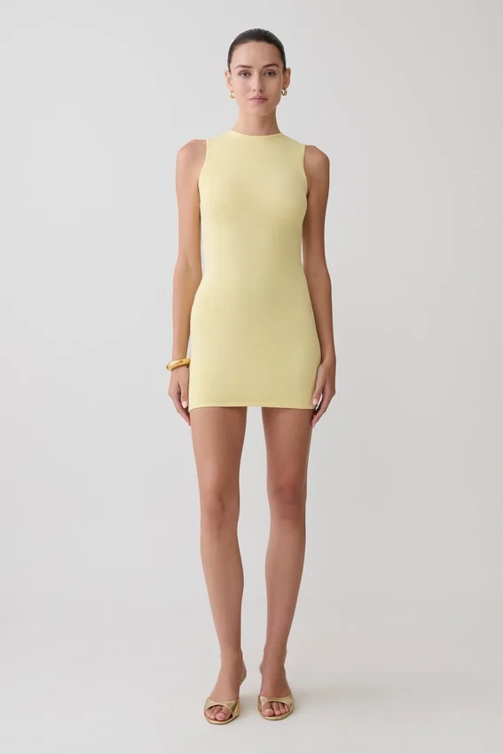 Amilee Scarf Knit Mini Dress – Lemon Amilee Scarf Knit Mini Dress – Lemon