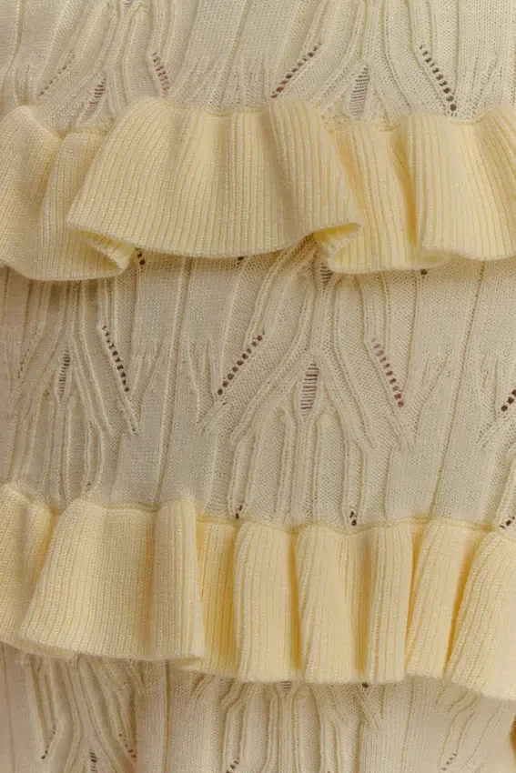 Amy Pointelle Knit Frill Bloomers – Lemon Amy Pointelle Knit Frill Bloomers – Lemon