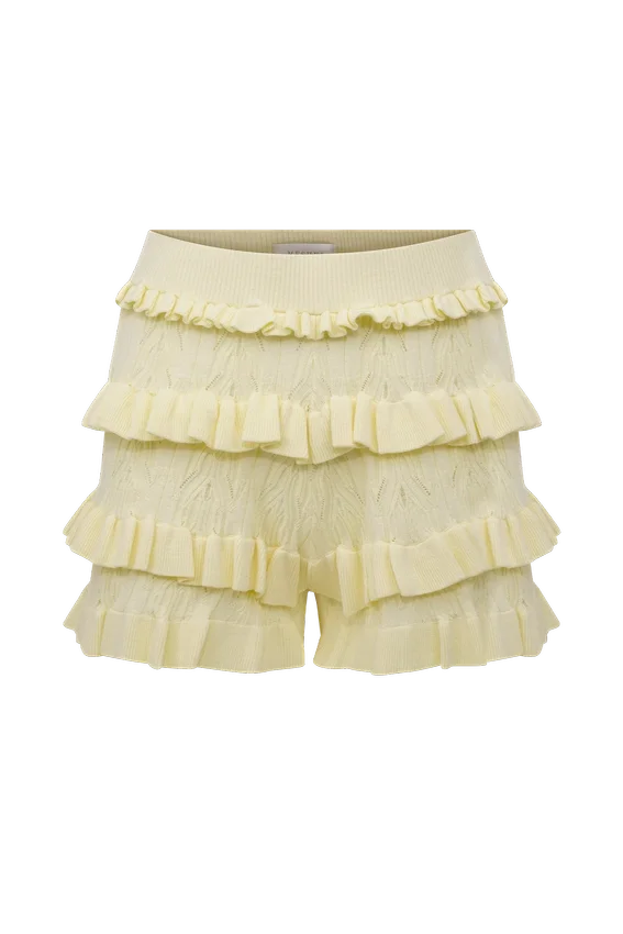 Amy Pointelle Knit Frill Bloomers – Lemon Amy Pointelle Knit Frill Bloomers – Lemon