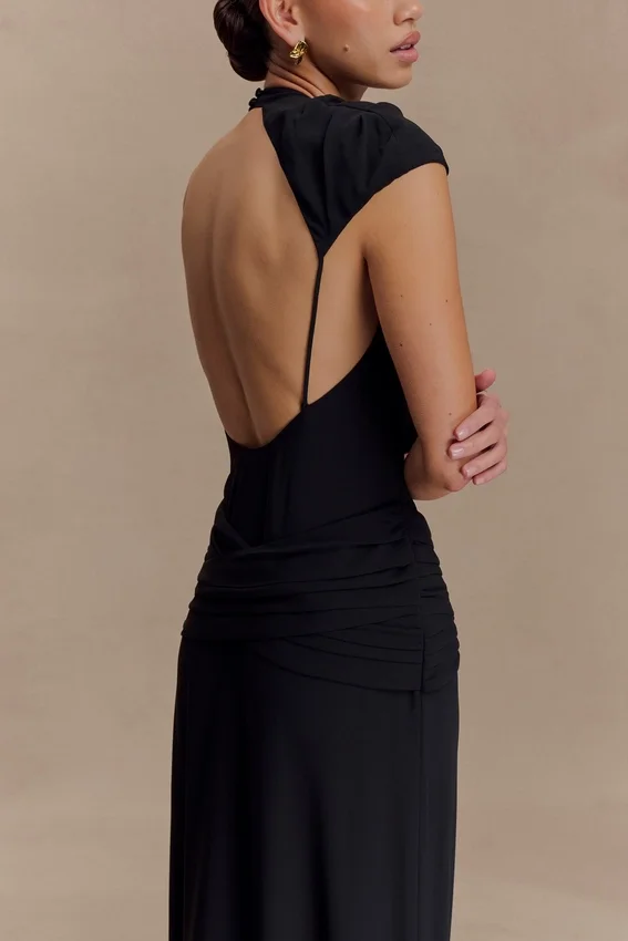 Analia Chiffon Maxi Dress – Black Analia Chiffon Maxi Dress – Black
