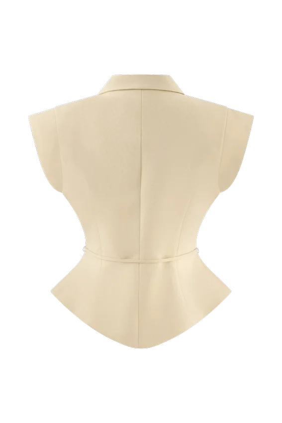 Andina Shortsleeve Linen Top – Natural Beige Andina Shortsleeve Linen Top – Natural Beige