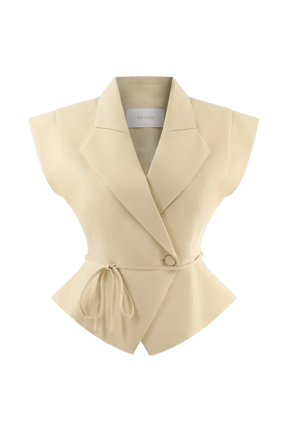 Andina Shortsleeve Linen Top – Natural Beige Andina Shortsleeve Linen Top – Natural Beige