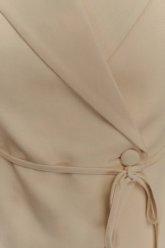 Andina Shortsleeve Linen Top – Natural Beige Andina Shortsleeve Linen Top – Natural Beige