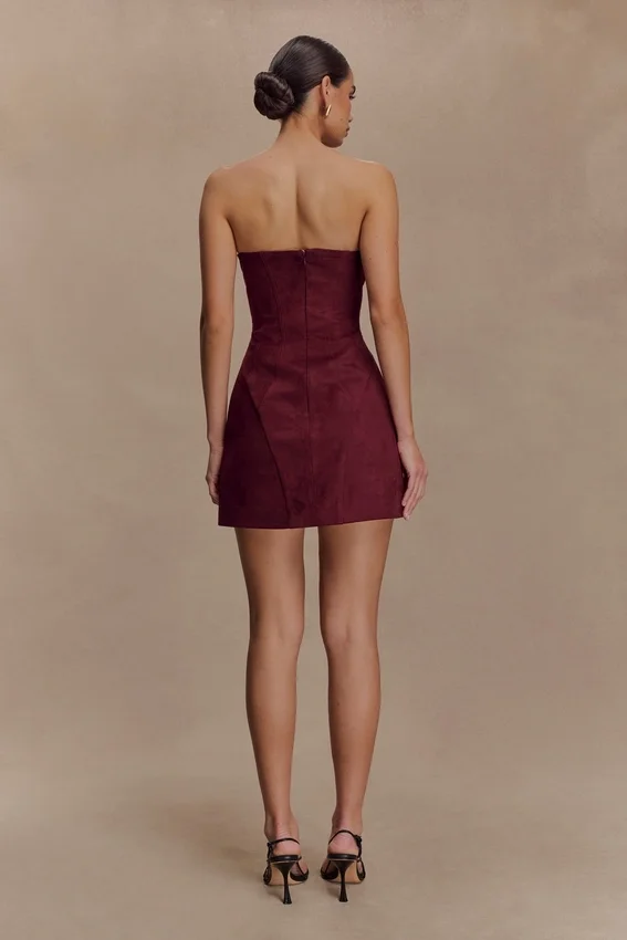 Andy Faux Suede Mini Dress – Wine Andy Faux Suede Mini Dress – Wine