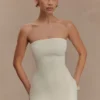 Anette Bandage Knit Strapless Top – Ivory