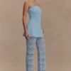 Trena Crochet Knit Pants – Sky Blue Trena Crochet Knit Pants – Sky Blue