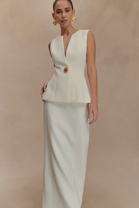 Angelie Suiting Maxi Skirt – Ivory Angelie Suiting Maxi Skirt – Ivory