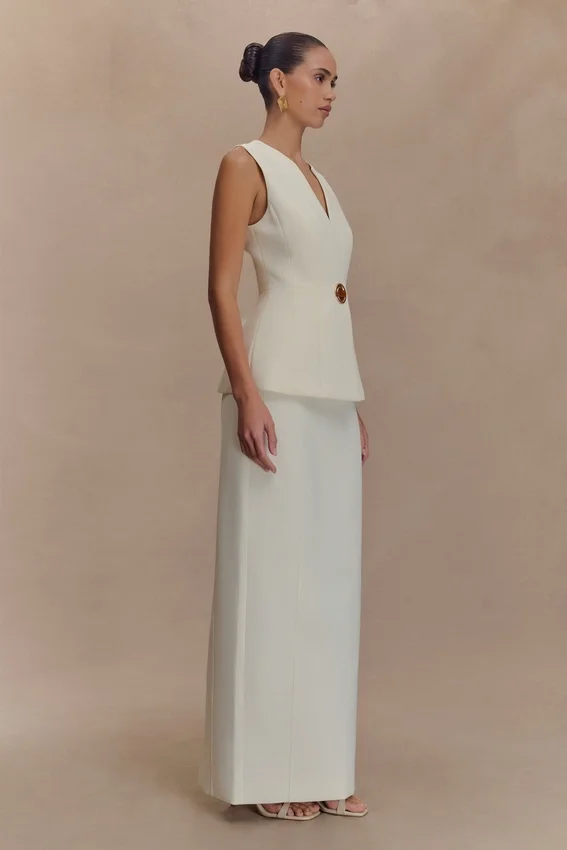 Angelie Suiting Vest Top – Ivory Angelie Suiting Vest Top – Ivory