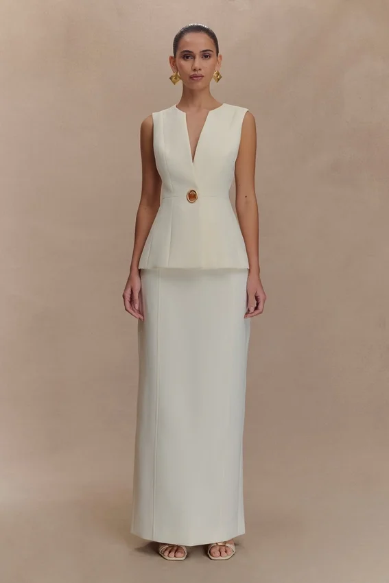 Angelie Suiting Vest Top – Ivory Angelie Suiting Vest Top – Ivory