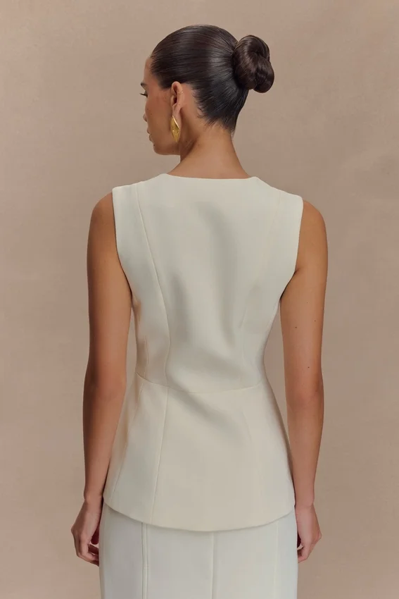 Angelie Suiting Vest Top – Ivory Angelie Suiting Vest Top – Ivory