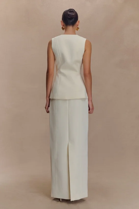 Angelie Suiting Vest Top – Ivory Angelie Suiting Vest Top – Ivory