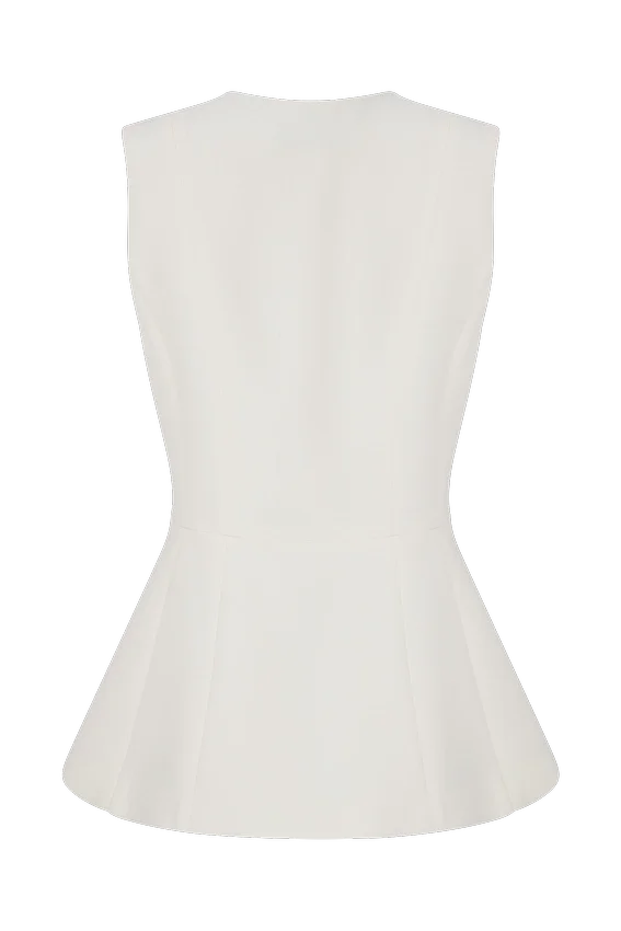 Angelie Suiting Vest Top – Ivory Angelie Suiting Vest Top – Ivory