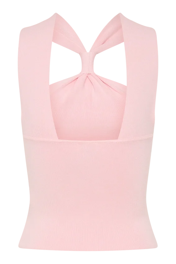 Angelika Twist Front Knit Top – Baby Pink Angelika Twist Front Knit Top – Baby Pink
