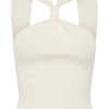 Angelika Twist Front Knit Top – Ivory