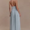 Angelina Scuba Halter Midi Dress – Pale Blue Angelina Scuba Halter Midi Dress – Pale Blue
