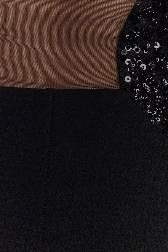 Angelique Beaded Crepe Maxi Dress – Black Angelique Beaded Crepe Maxi Dress – Black