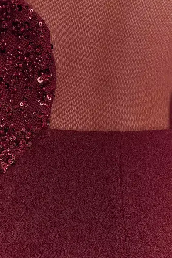 Angelique Beaded Crepe Maxi Dress – Wine Angelique Beaded Crepe Maxi Dress – Wine